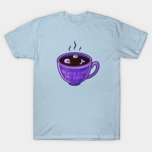 Black like my soul coffee cup with skull and bone T-Shirt